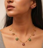 Vasant spring bloom station necklace and earrings set