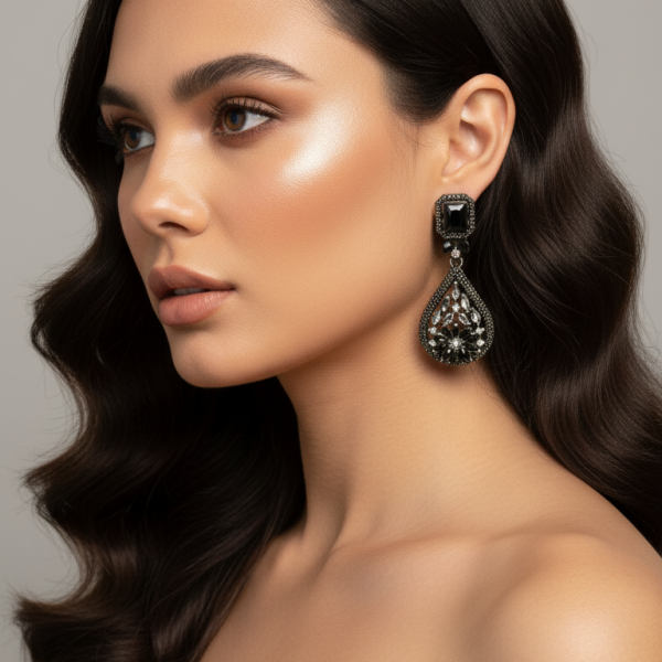 Obsidian Spark Earring