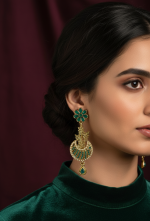 Aarvi Green Flower Earrings