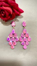 Fuchsia iridescent chandelier drops - Image 2
