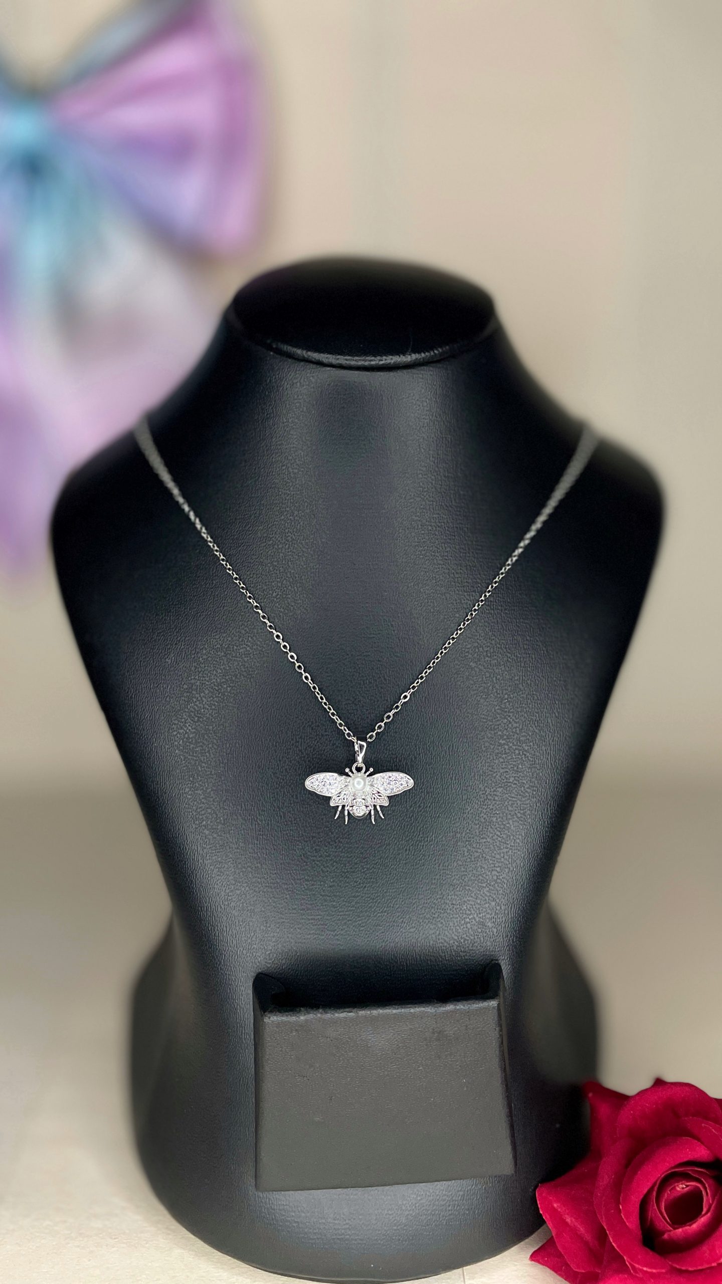 IMG_7331 Silver Flutter Pendant Set - Image 1