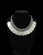 Bohemian coin drop oxidized choker