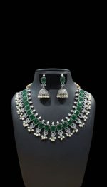 Emerald isle oxidised silver look necklace earrings set