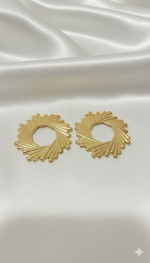 Golden Radiance Hoop Studs - Image 2