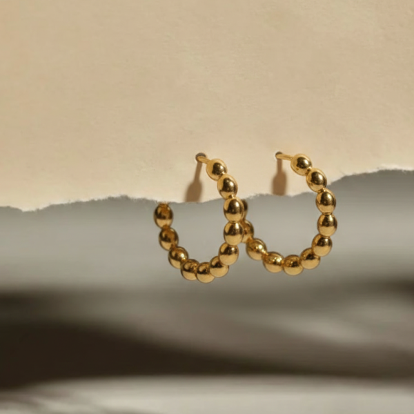 Gilded Pebble Large Hoops