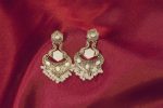 Ivory Hexa Mirror Chandbali Earrings