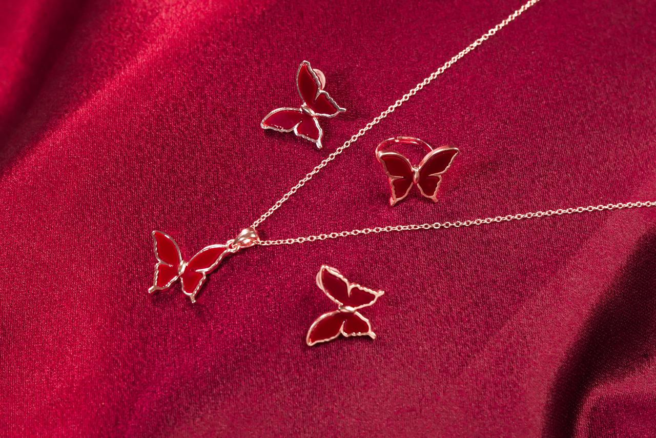 WhatsApp Image 2026-01-10 at 12.53.07 PM Red Butterfly 3-Piece Jewelry Suite - Image 1
