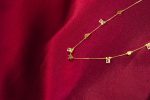 Golden Dewdrop Stone Station Necklace