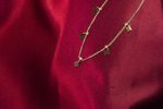 Gold Clover & Crystal Station Necklace