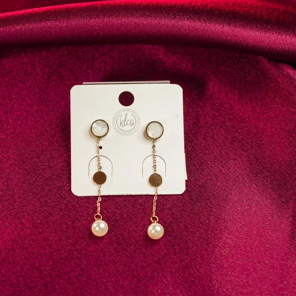 Circular Pearl Drop Earrings