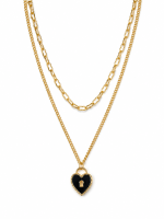 Black Heart Lock Necklace