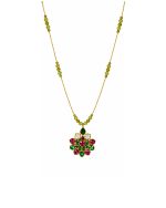 Floral Stone Pendant Necklace - Image 3