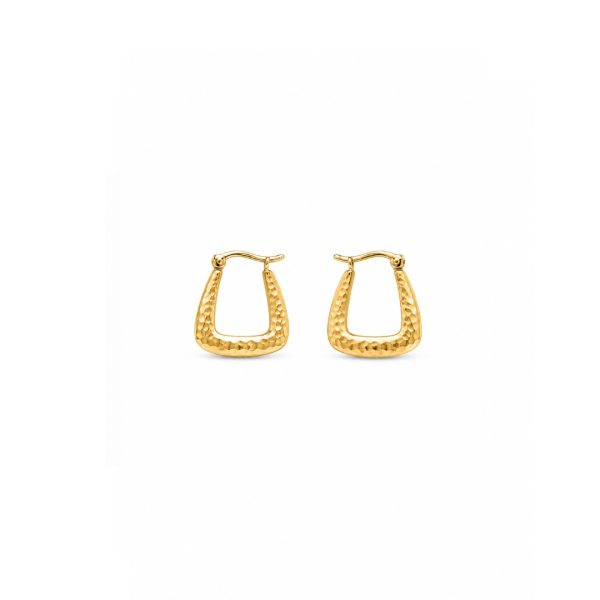 Hammered Square Hoop Earrings