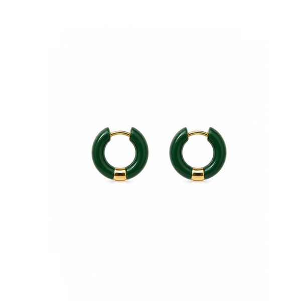Emerald Green Hoop Earrings