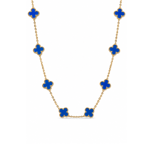 Blue Clover Charm Necklace