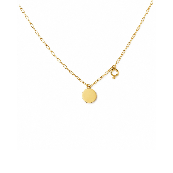 Gold Disc Pendant Necklace