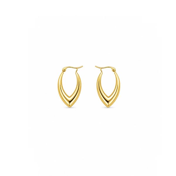 Layered V Hoop Earrings