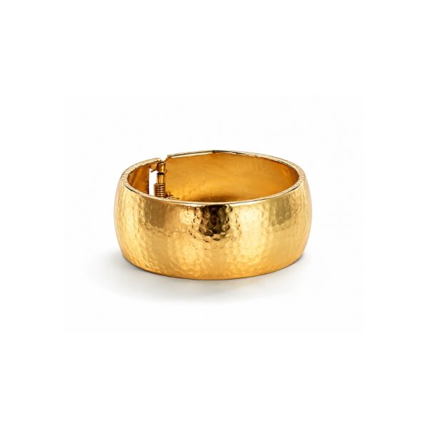 Hammered Golden Cuff Bangle