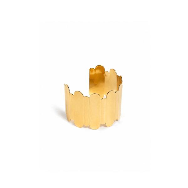 Scallop Golden Cuff Bangle