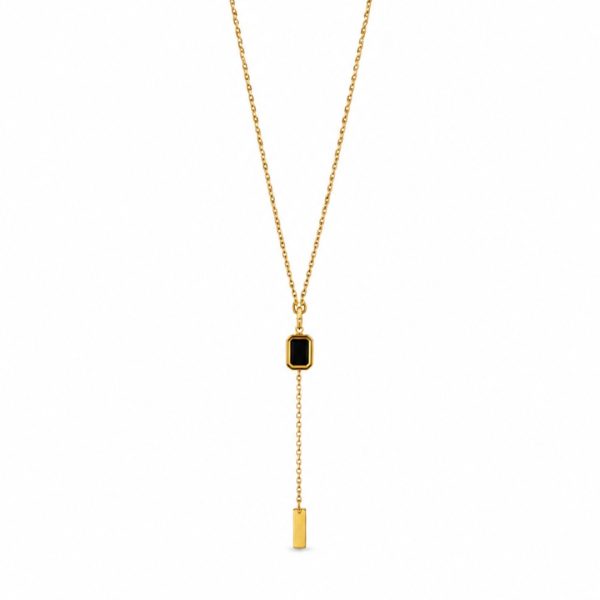 Black Bar Drop Necklace
