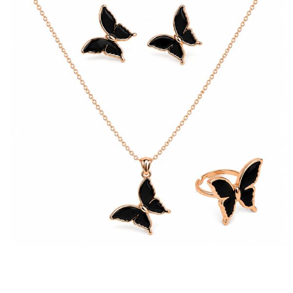 Black Butterfly Charm Set