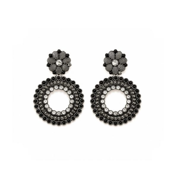 Black Circle Earrings
