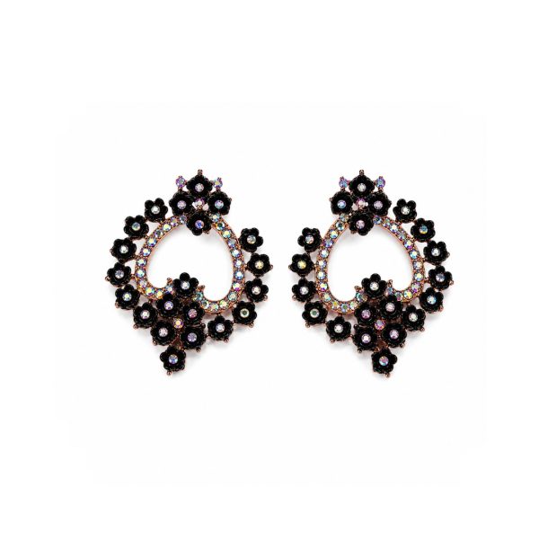 Black Floral Earrings