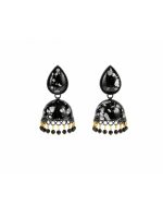 Black Speckled Jhumka Earrings