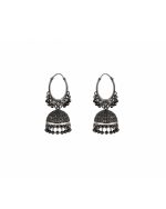 Black Hoop Jhumka Earrings