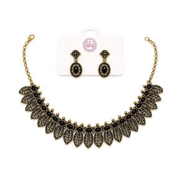 Black Leaf Jewellery Set