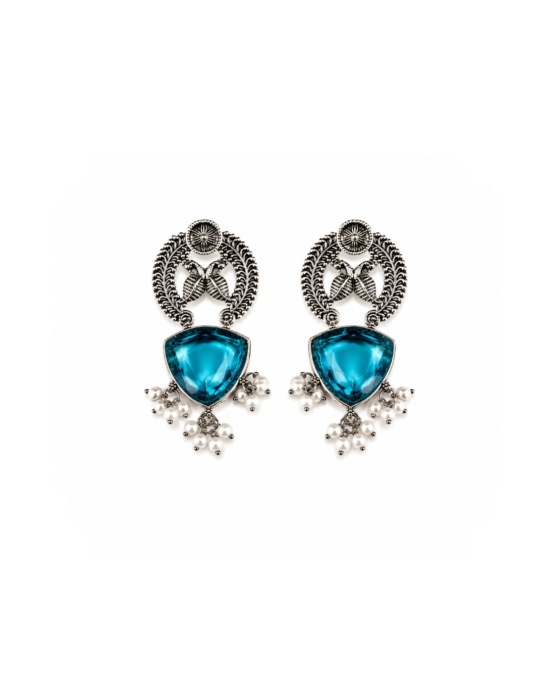 blue_earrings_200kb Blue Pearl Drop Earrings - Image 1