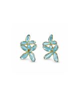 Blue Floral Stud Earrings