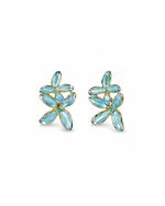 Blue Floral Stud Earrings