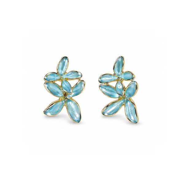 Blue Floral Stud Earrings