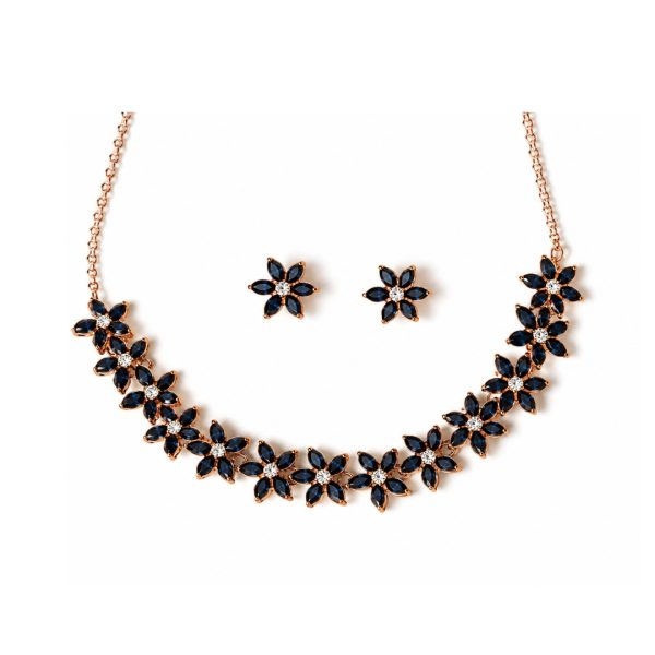 Blue Floral Necklace Set