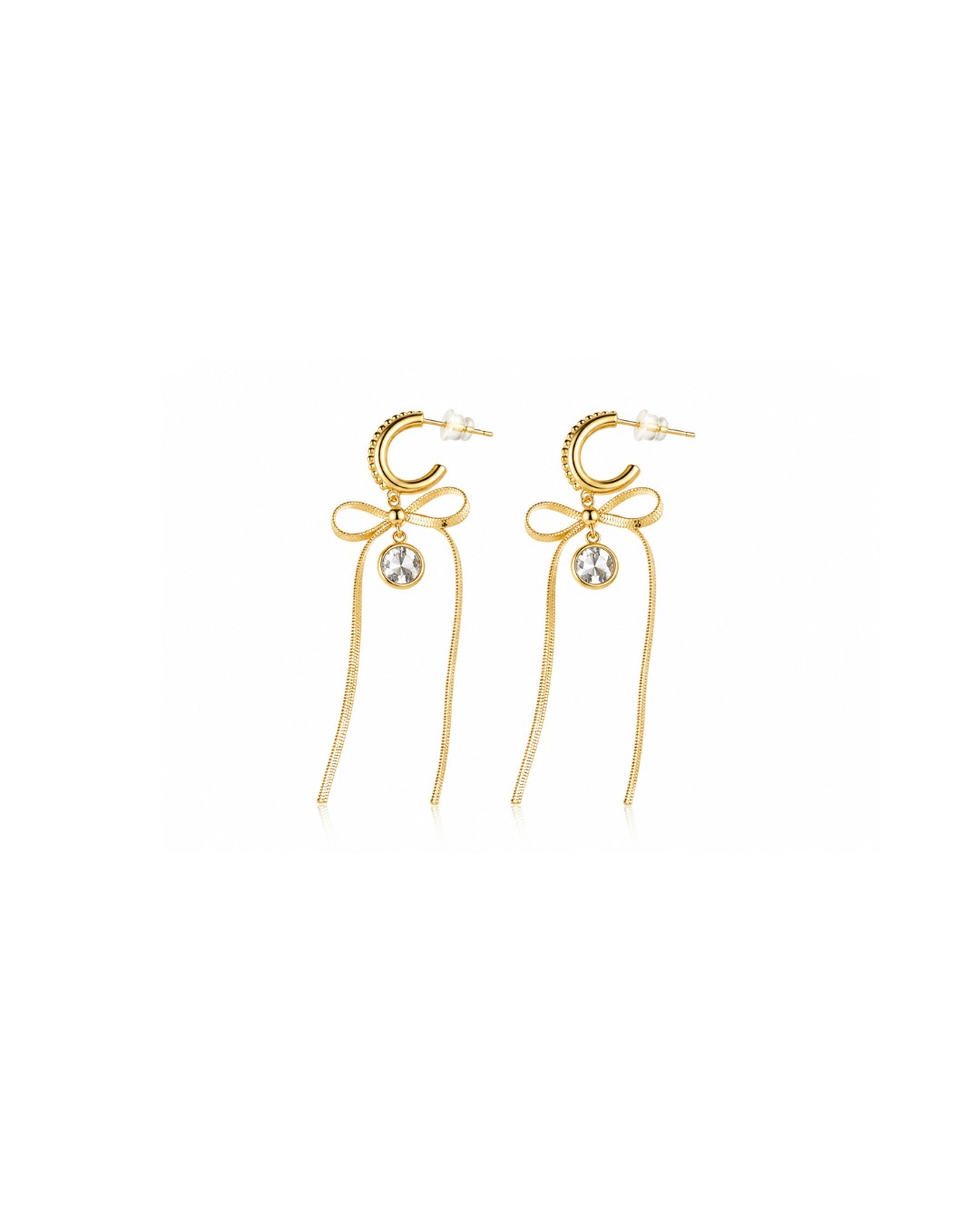 bow_drop_earrings_200kb Bow Chain Drop Earrings - Image 1