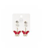 Pink Butterfly Drop Earrings