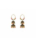 Multicolor Double Jhumka Earrings