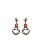 Orange Stone Hoop Earrings