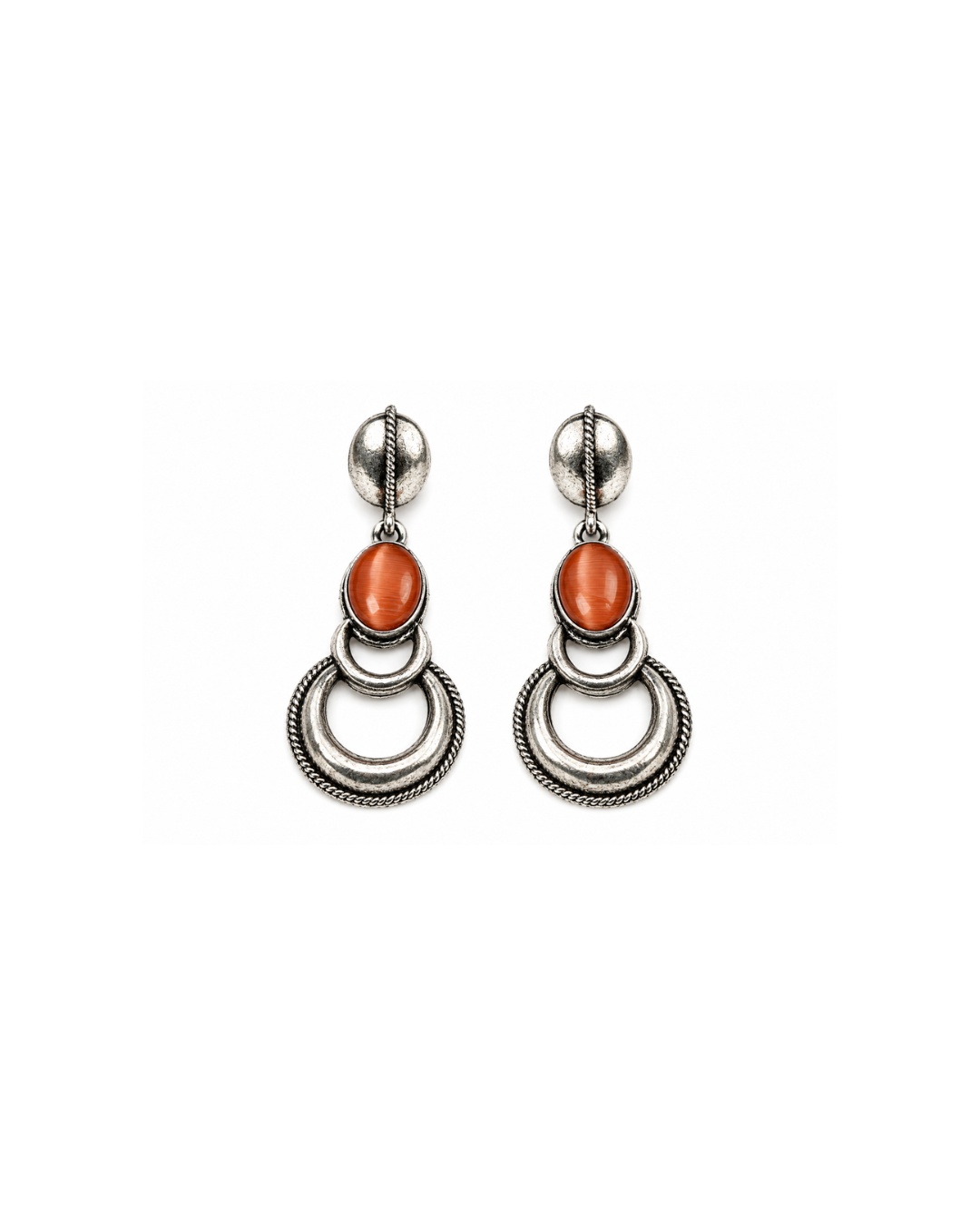 earrings_200kb_website(3) Orange Stone Hoop Earrings - Image 1
