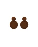 Brown Circle Drop Earrings