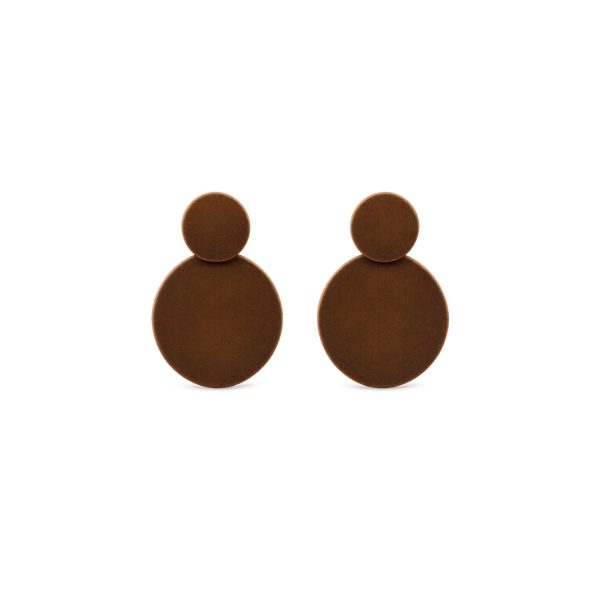 Brown Circle Drop Earrings