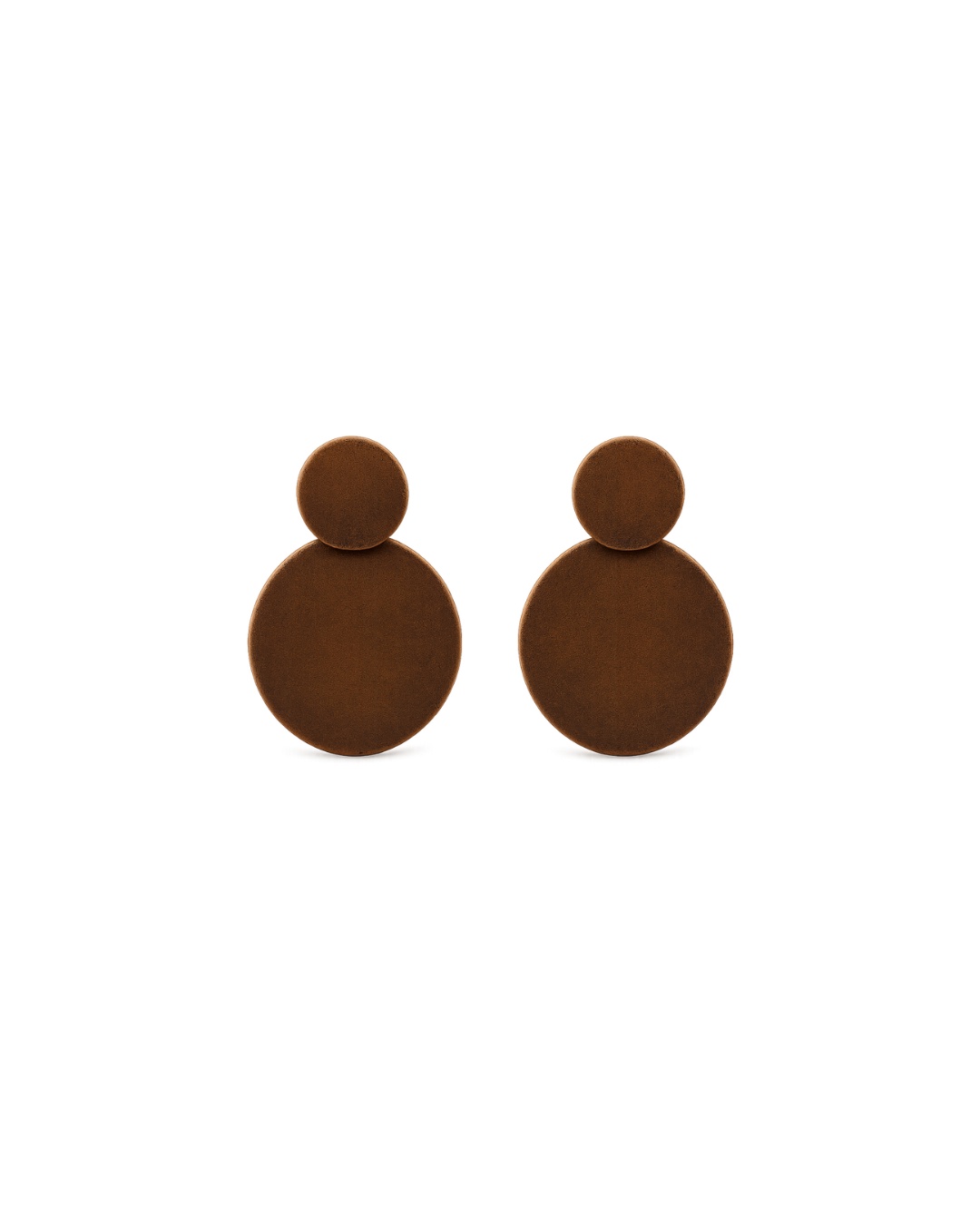 earrings_brown_200kb Brown Circle Drop Earrings - Image 1