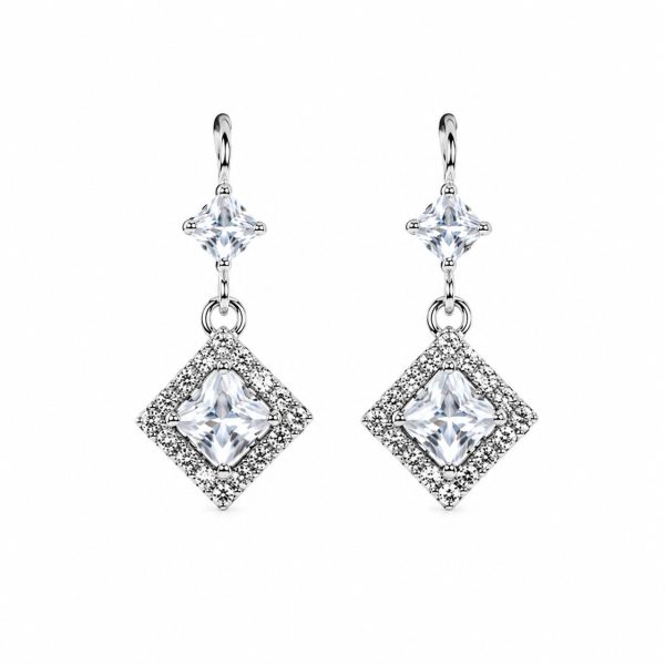 Crystal Diamond Drop Earrings