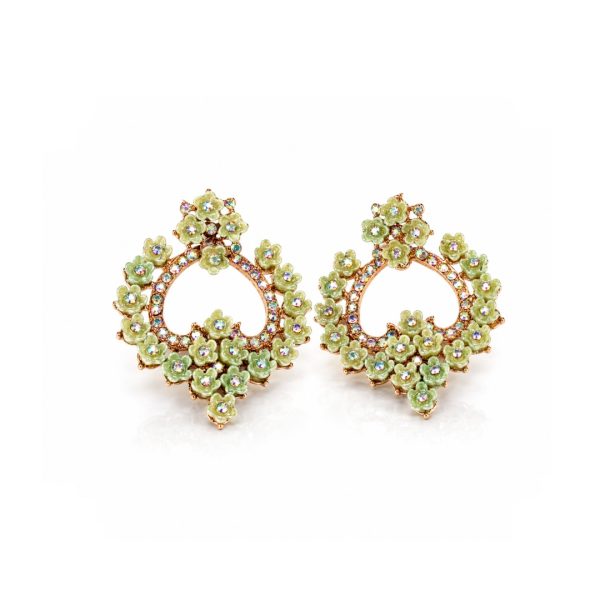 Green Floral Earrings