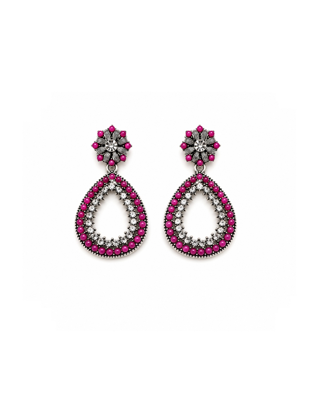 earrings_pink_200kb Pink Drop Earrings - Image 1