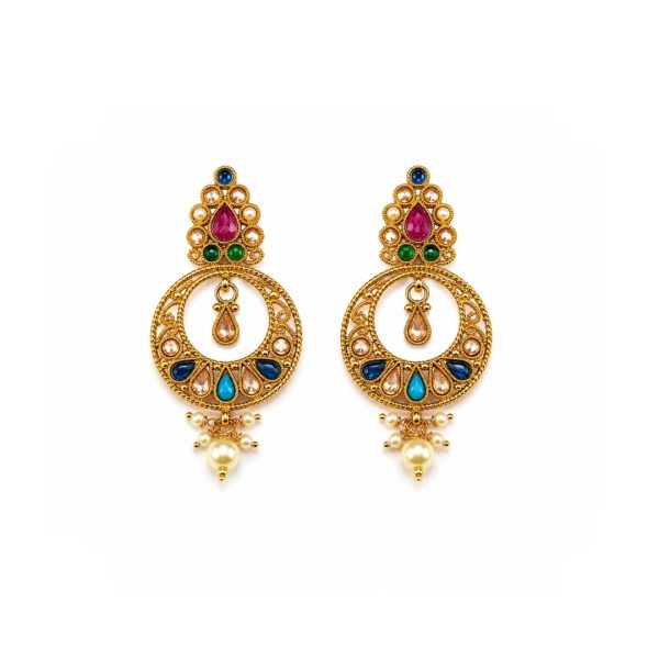 Multicolour Pearl Chand Earrings