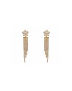 Floral Crystal Tassel Earrings