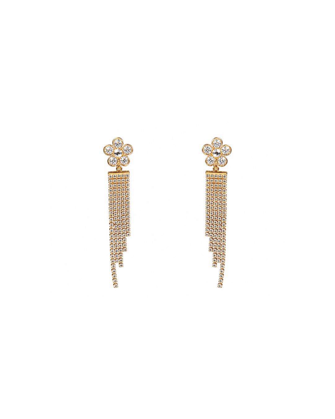 earrings_website_200kb(3) Floral Crystal Tassel Earrings - Image 1