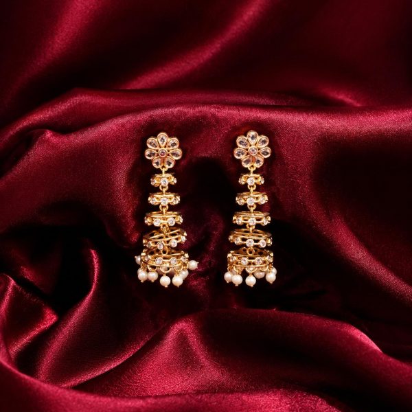 Floral Pearl Drop Earrings